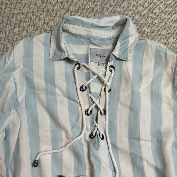 RAILS Striped Blouse with Criss Cross Neck - Picture 3 of 3